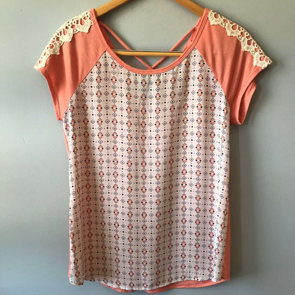 Detailed Orange & Coral T-shirt Top 🐡🍁⚔️